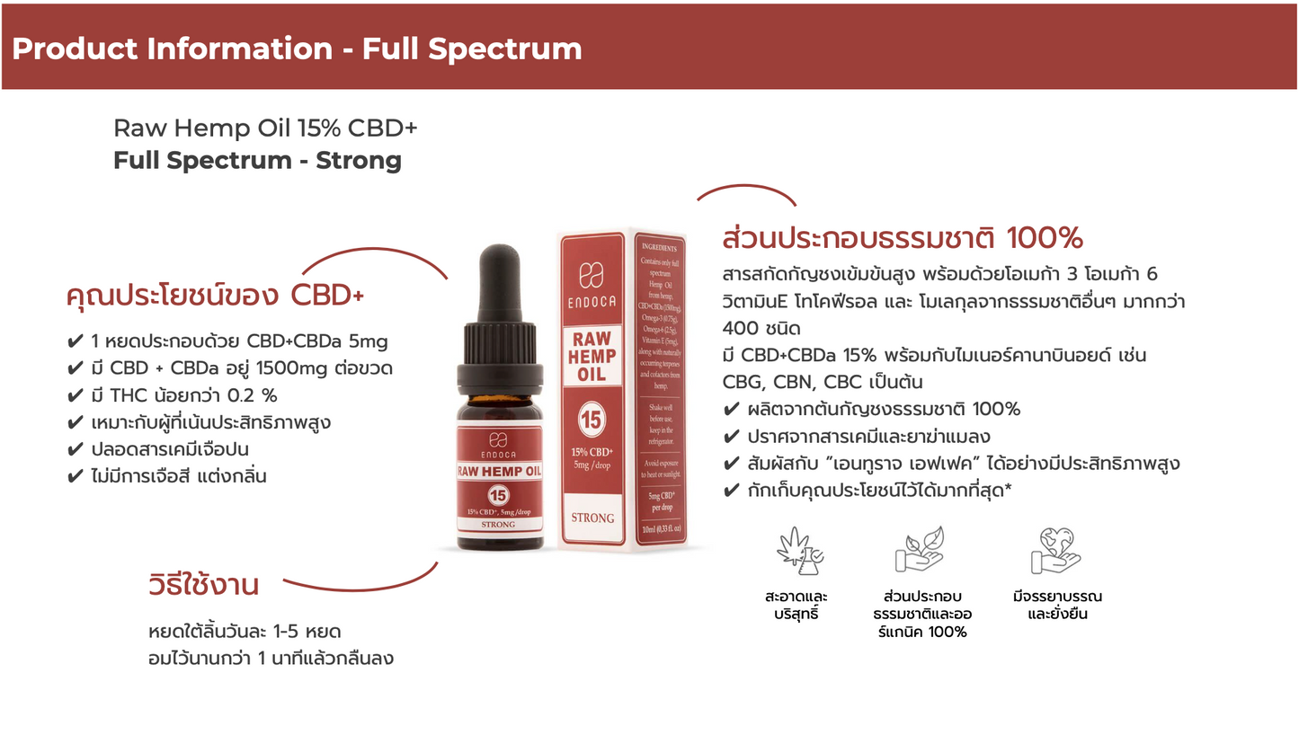 Hemp Oil 15% CBD+CBDa - Full Spectrum